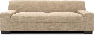 DOMO Collection Norma Sofa , 3-Sitzer Couch , 3er Garnitur, 212 x 85 x 74 cm , Strukturstoff beige braun