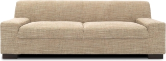 DOMO Collection Norma Sofa , 3-Sitzer Couch , 3er Garnitur, 212 x 85 x 74 cm , Strukturstoff beige braun