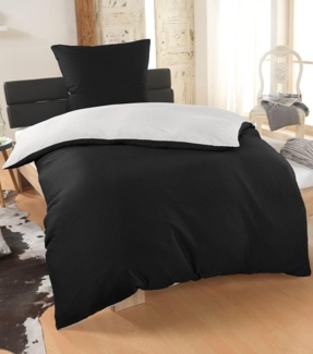 Malika Bettwäsche 135x200 + 80x80 cm atmungsaktiver Bettbezug, Sommerbettwäsche, Seersucker, 2 teilig, Für Allergiker geeignet, pflegeleicht, angenehm weicher Stoff