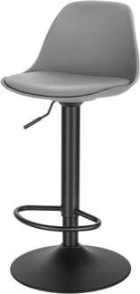 EUGAD 0650BY-1 Barhocker 1x Tresenhocker mit Rückenlehne, Barstühle Höhenverstellbar und 360° Drehbar, Zeitgenössisch für Esszimmer, Bar Grau