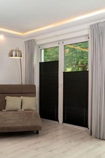 K-home 220400-26 Klemmfix-Plissee, Schwarz, 105x130 cm