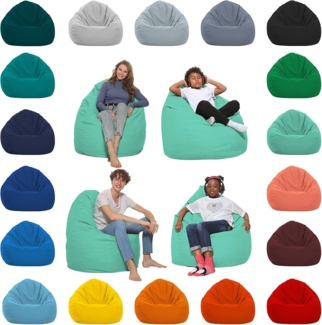 HomeIdeal - Sitzsack XXL Bodenkissen für Erwachsene & Kinder - Geeignet für Gaming oder Entspannen - Indoor wie Outdoor da er Wasserfest ist - mit EPS Perlen, Farbe:Pacificblau, Größe:XXXL