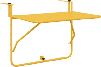 vidaXL Gartentisch Balkontisch Senfgelb Pulverbeschichteter Stahl Groß Gartentisch (1-St)