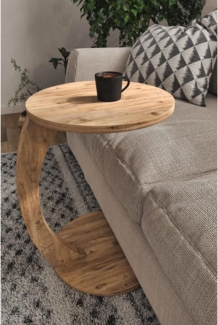 Jungengel Beistelltisch Modern mit Rollen Kaffeetisch Couchtisch Sofatisch Holz Rund NEU