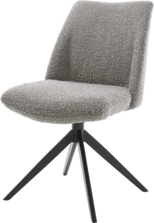 Drehstuhl Elso-Flex Bouclé Silbergrau Kreuzgestell breit Schwarz 360° drehbar Wippfunktion Taschenfederkern
