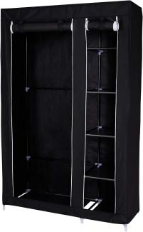 dibea Faltbarer Stoff-Kleiderschrank 175x110x45 cm, schwarz