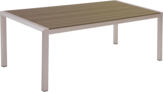 Gartentisch Kunststoff Heller Holzfarbton VERNIO