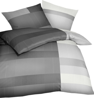 Kaeppel Bettwäsche Kaeppel Fein Biber Bettwäsche 2 tlg. 135x200 cm Passport Graphit Silber, Biber, 2 teilig, Biberbettwäsche mit kuscheliger Oberfläche