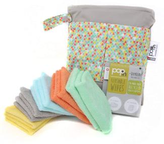 Close Pop-in Wiederverwendbare Bambustücher – 10 x waschbare Babytücher 20x15 cm, Pastellfarben, extra weich und wiederverwendbar, für Babys Hände und Gesicht