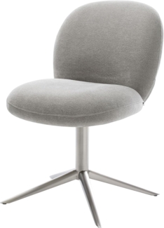 Drehstuhl Nube-Flex Strukturstoff Soft Grau Fußkreuz Edelstahl 360° drehbar Wippfunktion Taschenfederkern