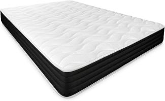 Dreaming Online Viskoelastische Matratze Pocket Visco Reversible (Winter-Sommer-Gesicht) Festigkeit-mittlere bis hohe Härte, Dicke 20 cm, Memory Foam, Weiß/Schwarz, 105x200