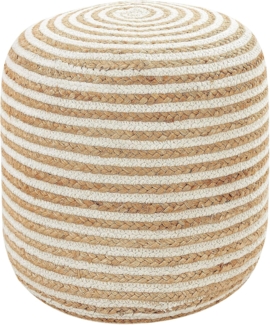 Pouf RESAFA Weiß Beige 40 cm 40 cm