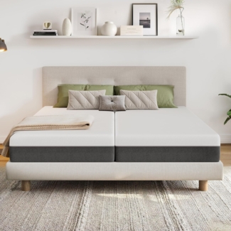 EGO Home Matratze 90x200 cm | 20 cm Höhe, Mittelfest | 7-Zonen-Tonnentaschenkern für Komfort & Rückenstütze | Klimaregulierend mit waschbarem Bezug | Öko-Tex Zertifiziert