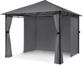 Mondo Gartenpavillon Partyzelt Gazebo 295 x 262 x 295 Stahl Polyester Dunkelgrau