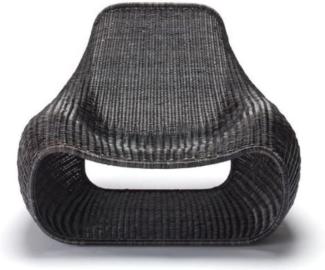 Casa Padrino Luxus Garten Sessel Schwarz 104x89 x H. 85 cm - Rattan Sessel - Rattan Möbel - Garten & Terrassen Möbel - Luxus Qualität - Made in Italy