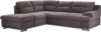 Mivano Ecksofa Coast / Große Sofagarnitur in L-Form mit Ottomane links, 264 x 88 x 217, Mikrofaser: grau