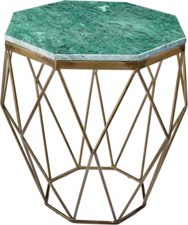 riess-ambiente Beistelltisch DIAMOND 50cm grün messing (Einzelartikel, 1-St), Wohnzimmer · Marmor · Metall · Industrial