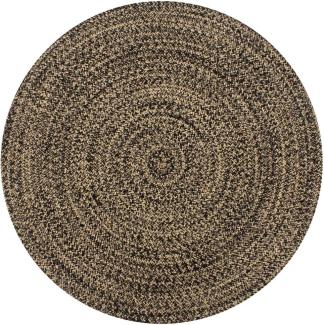 vidaXL Teppich Handgefertigt Jute Schwarz und Natur 120 cm