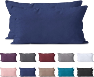 Hometex Premium Textiles Kissenbezug 2-er Set Kissenbezug Mikrofaser, Doppelpack Kissenhüllen ca. 95 g/m², Dekorative Dekokissen Sofakissen Lendenkissen Wurfkissenbezug mit Reißverschluss