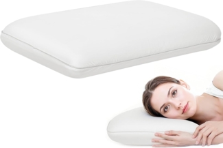 HOMCOM Kopfkissen mit abnehmbarem Bezug, Füllung: Memory Schaumstoff, Bezug: 88% Nylon, 12% Spandex, Seitenschläfer, Rückenschläfer, Bauchschläfer, Memory Schaum Kissen, ergonomische, schnell reagierend Nackenkissen, für Verschiedene Schlafpositionen, ...