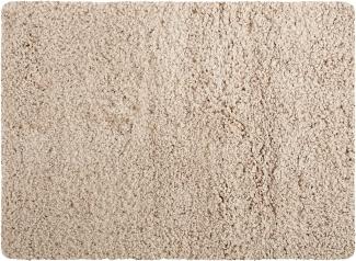 MSV Badteppich Badematte Badvorleger Duschvorleger Mikrofaser Hochflor flauschig 40x60 cm – Beige