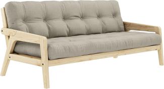 Karup Design Schlafsofa GRAB Gestell Natur, Matratze Leinen