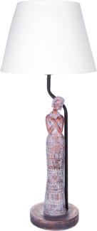 BRUBAKER Nachttischlampe Tischleuchte Afrikanische Frau in Kupfer-Optik, ohne Leuchtmittel, Motiv Lampe mit Keramikfuß, Höhe 58 cm