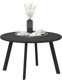 Outsunny Beistelltisch aus Metall, Rund, wetterfest, pflegeleicht (Couchtisch, 1-St, Gartentisch), für Balkon Garten Terrasse Veranda Wohnzimmer, Ø70 x 42H cm, Schwarz