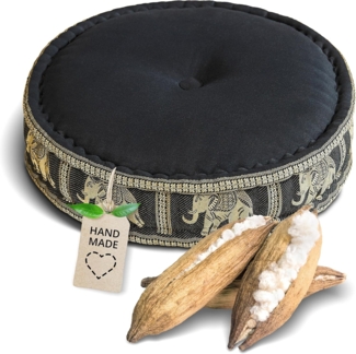 livasia Meditationskissen Zafukissen groß (Deluxe) vegan und handgefertigt, 44x15cm, Kapok