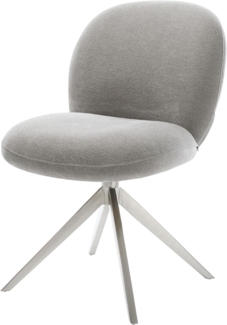 Drehstuhl Nube-Flex Strukturstoff Soft Grau Kreuzgestell breit Edelstahl 360° drehbar Wippfunktion Taschenfederkern