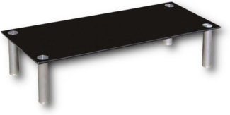 HOOZ TV-Aufsatz Schwarzglas mit Aluminiumfüßen - Ablage und Platzerweiterung 100x35cm, (modern, 1-St, mit Aufbauanleitung), aus Sicherheitsglas