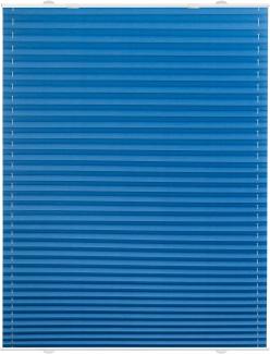 Lichtblick Sonnenschutzsysteme GmbH Plissee Dublin 55 cm x 130 cm (BxL) Blau Tageslicht - Blickdicht; Saugnapf direkt am Fenster; flexibel einsetzbar