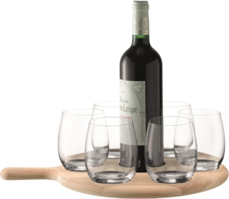 LSA Paddel Wasser-Wein servieren Set &L43cm Paddelform aus Eichenholz