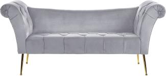 Chaiselongue Samtstoff hellgrau NANTILLY