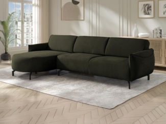 Vente-unique - Ecksofa - Ecke links - Stoff - Grün - FERIONA