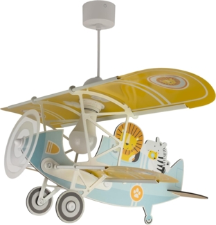 Dalber Lampe kinderzimmer, kinderlampe Pendelleuchte Hängelampe, Deckenleuchte Kinder, Deckenlampe kinderzimmer Flugzeug puma Tiere, Deckenlampe Kinderzimmer, 54602, E27 15W LED