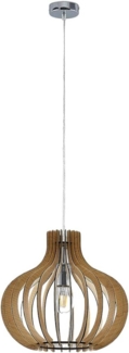 Lindby Hängeleuchte Sina, dimmbar, Leuchtmittel nicht inklusive, Skandinavisch, Metall, Holz, holz hell, 1 flammig, E27, Holz
