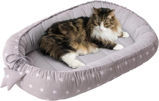 Medi Partners Katzenbett Hundebett 75 x 60 x 10 cm Katzenschlafplatz Kleine Mittelgroße Hunde Kissen Kuschelbett Katzen Nest