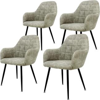 ML-DESIGN Stuhl Esszimmerstuhl ergonomisch & gepolstert, Esstischstuhl mit Rückenlehne (4 St), Wohnzimmerstuhl Olive, PU-Kunstleder Sitzfläche Polsterstuhl