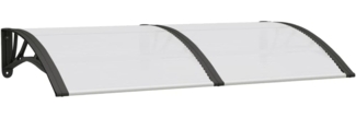 vidaXL Türvordach Schwarz und Transparent 150x75 cm Polycarbonat 153576