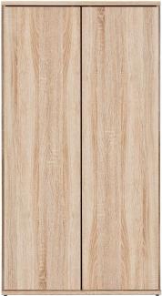 mokebo® Mehrzweckschrank 60 cm Breite mit Einlegeböden 'Der Schlanke', schmaler Schrank in Braun aus Holz, grifflose Öffnung, funktionaler Aktenschrank | Sonoma Eiche