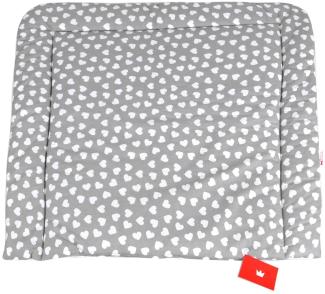 BABYLUX Wickelauflage Baby Wickeltisch Wickelunterlage 80x70 cm 95 - Herzen Grau