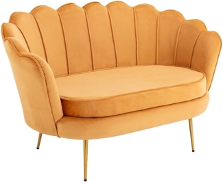 Vente-unique - Muschelsofa 2-Sitzer - Samt - Senfgelb - DANDELION von Pascal Morabito