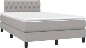 Boxspringbett mit Matratze & LED Stoff Hellgrau 120x200 cm, Härtegrad: H2 [3133381]
