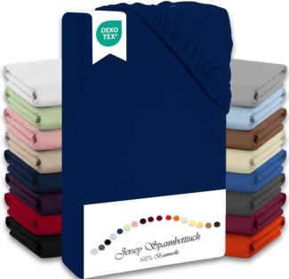 Jersey Spannbettlaken 90-100x190-200cm Marine