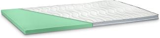 Kaltschaum Topper Matratzenauflage | 7 cm Gesamthöhe | abnehmbarer und waschbarer Bezug | Bezug mit 3D-Mesh-Klimaband und Stegkanten | H2 - weich | 120x200 cm