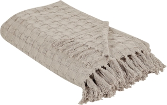 Beliani 'BERE' Tagesdecke, Baumwolle, Taupe, 200x220 cm