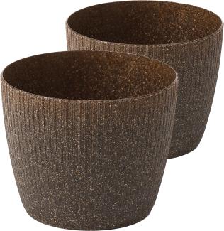 Tymar Blumentopf, 2er-Pack, Runde Form, Übertopf ((2pack) Espresso, ø 25,5 cm)