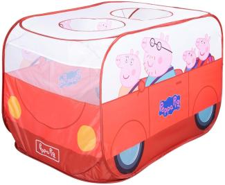 roba Pop-Up Spielzelt Peppa Pig - Kinderzelt in Autoform mit automatischer Klappfunktion - Indoor & Outdoor - Rot / Weiß