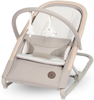 Maxi-Cosi Kori 2-in-1-Babywippe mit Spielzeugbogen, 0–2 Jahre, bis zu 15 kg, Baby Bouncer, 3 mit einer Hand einstellbare Liegepositionen, Easy-in-Gurt, leicht und kompakt, Eco Care, Classic Beige